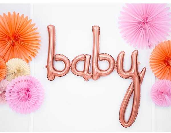 PartyDeco Folinis balionas baby rožinio aukso, 73,5x75,5cm