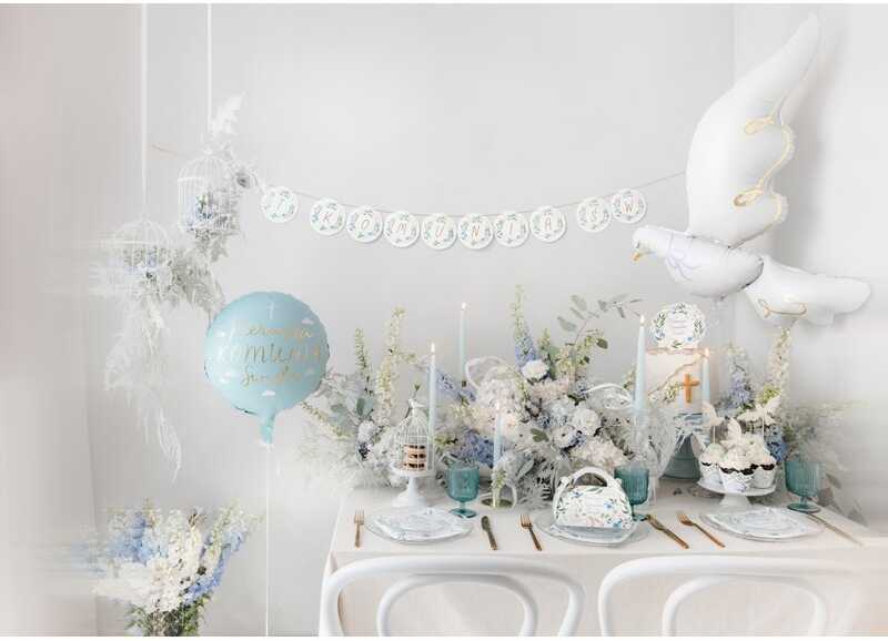 PartyDeco Folinis balionas Balandis, 80x100 cm