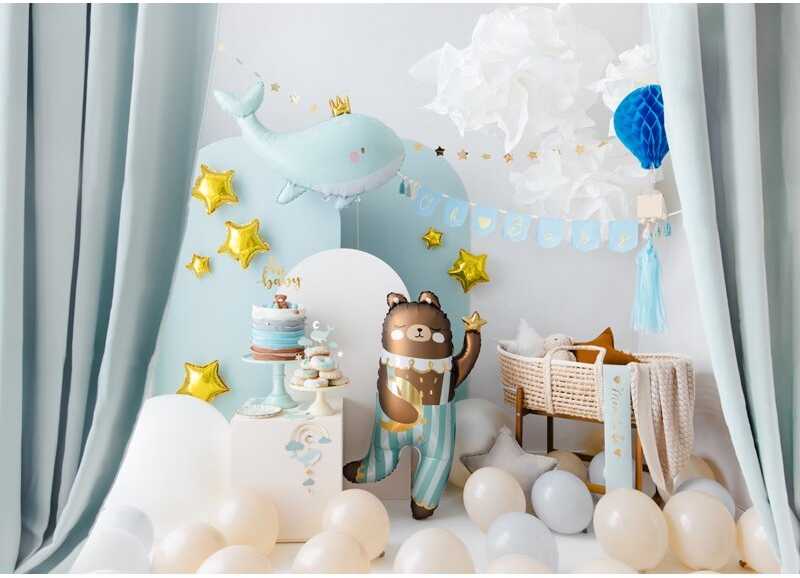 Party Deco PartyDeco Folinis balionas Banginukas 93x60 cm, melsvas