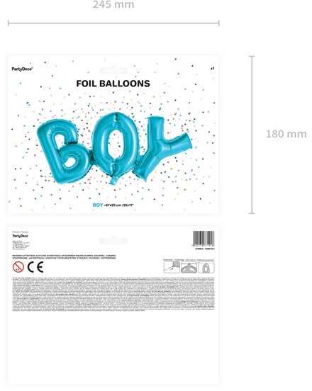 Party Deco PartyDeco Folinis balionas "Boy"