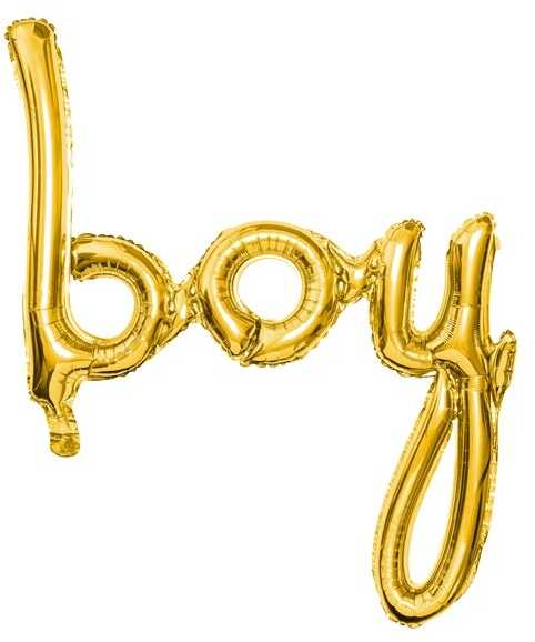 Party Deco PartyDeco Folinis balionas Boy auksinis, 63.5x74cm
