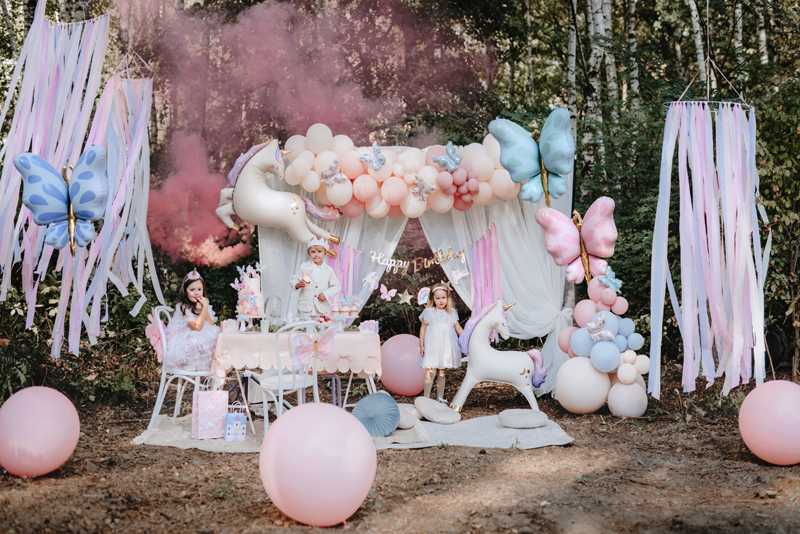 PartyDeco Folinis balionas Drugelis melsvas 69x69 cm