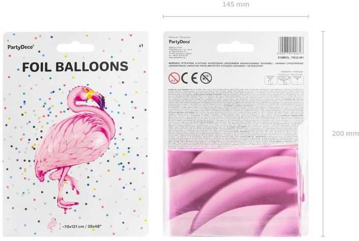 Party Deco PartyDeco Folinis balionas "Flamingas" 70 x 95 cm