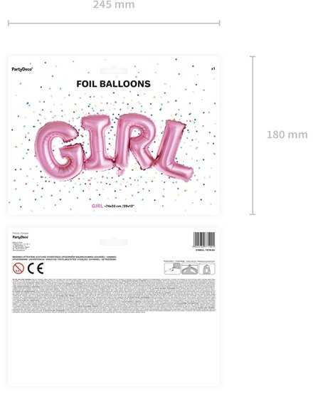 Party Deco PartyDeco Folinis balionas "Girl"