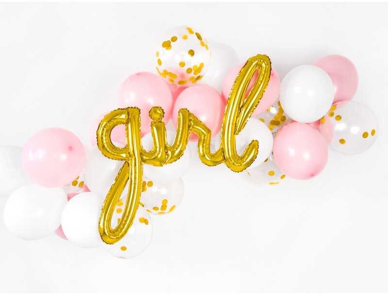 PartyDeco Folinis balionas Girl auksinis, 77x70cm