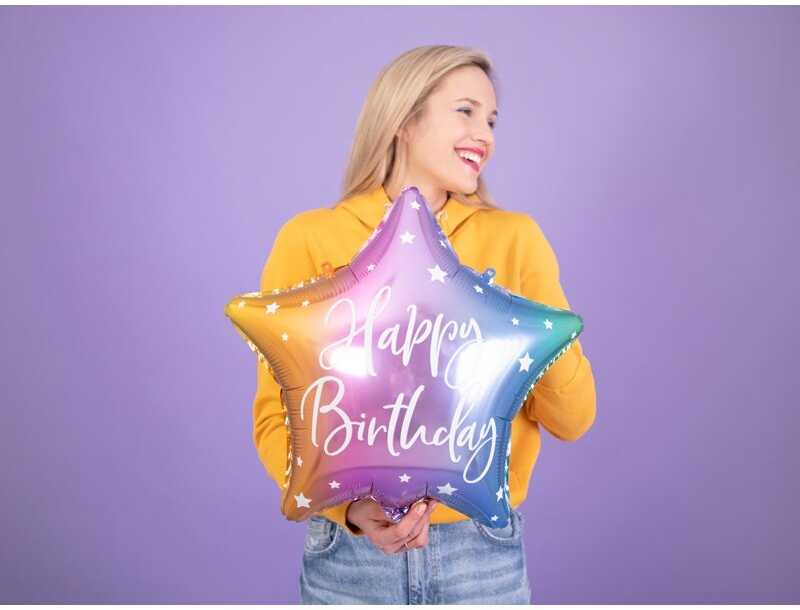 PartyDeco Folinis balionas "Happy Birthday" 40cm