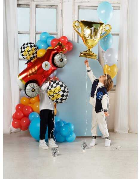 PartyDeco Folinis balionas Languota vėliava Happy Birthday, 45cm