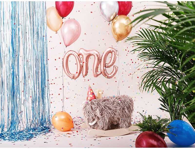 PartyDeco Folinis balionas "One" rožinio aukso