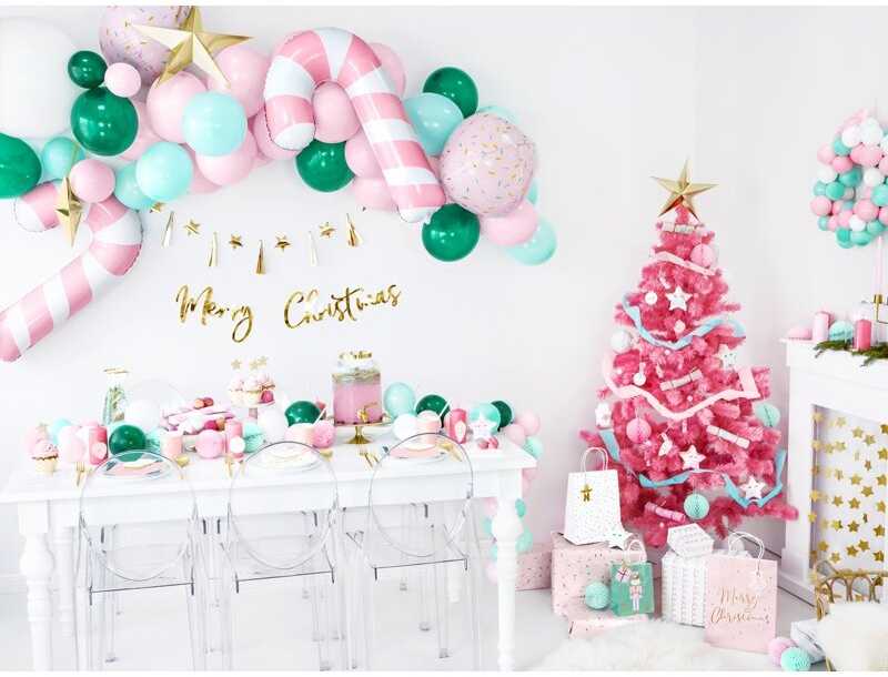 Party Deco PartyDeco Folinis balionas Saldainio lazdelė, 50x82cm rožinis