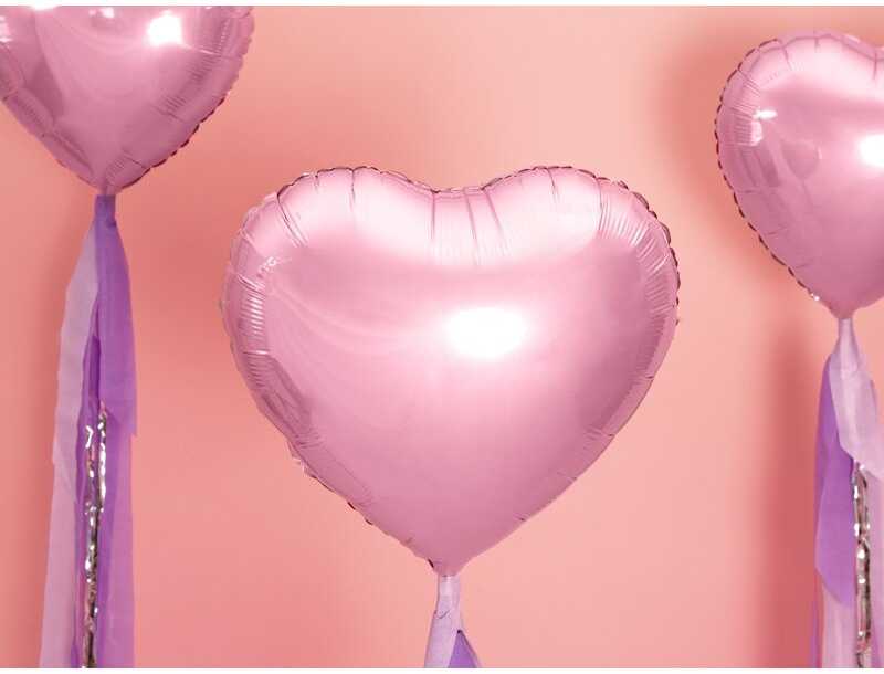 Party Deco PartyDeco Folinis balionas "Širdelė" 45cm šviesiai rožinis
