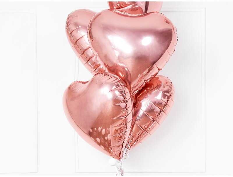 Party Deco PartyDeco Folinis balionas "Širdelė" 45cm rožinio aukso
