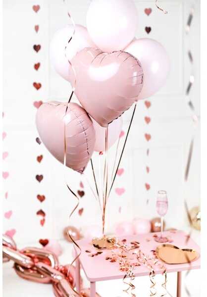 PartyDeco Folinis balionas "Širdelė" 45cm švelniai rausvas