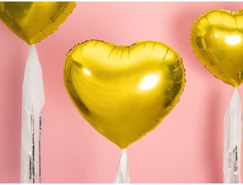 Party Deco PartyDeco Folinis balionas "Širdelė" 45cm auksinė