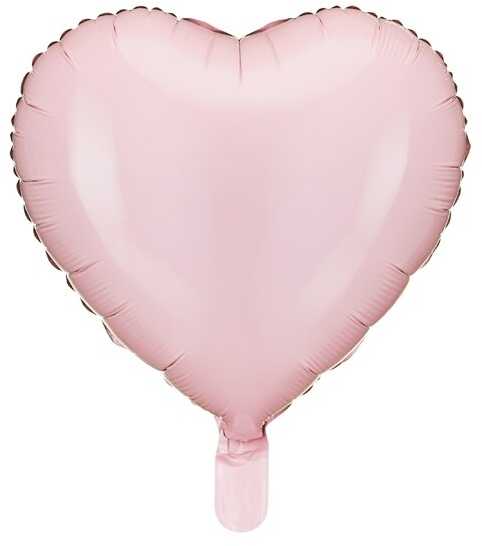 PartyDeco Folinis balionas "Širdelė" 45cm švelniai rausvas