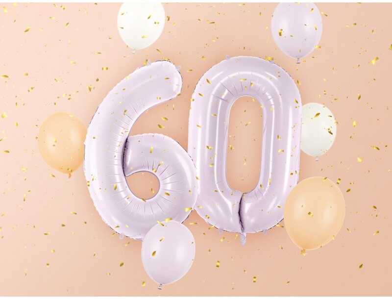 PartyDeco Folinis balionas skaičius 0, violetinis 72cm
