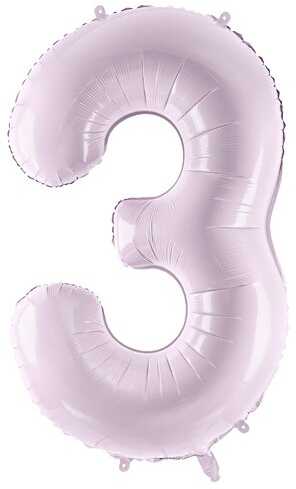 PartyDeco Folinis balionas skaičius 3, violetinis 72cm