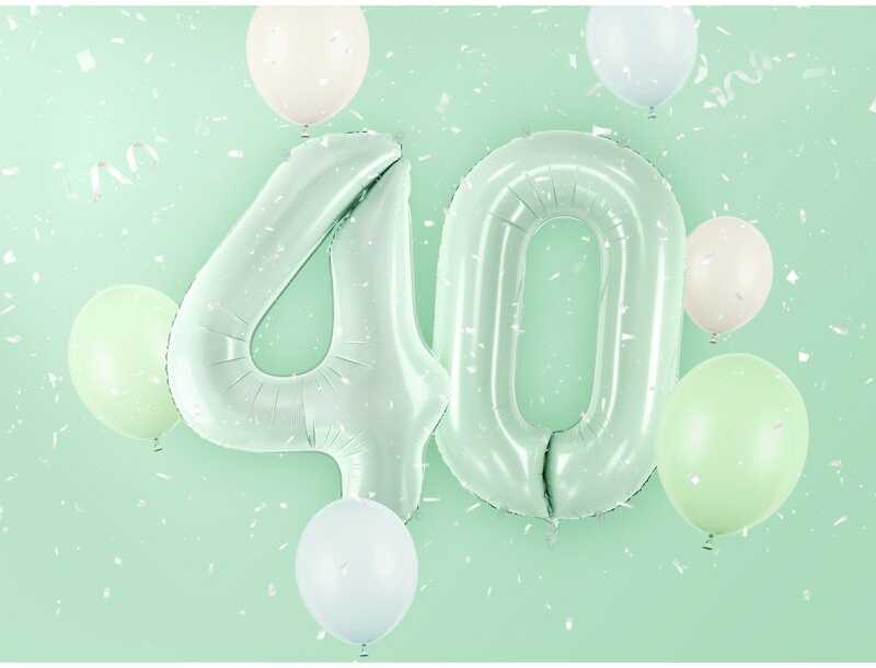 PartyDeco Folinis balionas skaičius 4, žalsvas 72cm