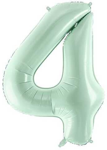 PartyDeco Folinis balionas skaičius 4, žalsvas 72cm