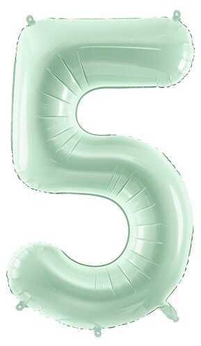 PartyDeco Folinis balionas skaičius 5, žalsvas 72cm