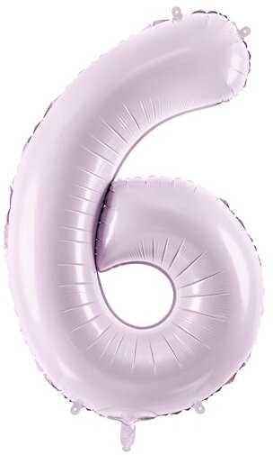 PartyDeco Folinis balionas skaičius 6, violetinis 72cm