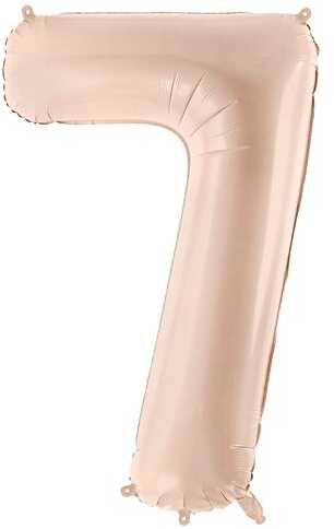 PartyDeco Folinis balionas skaičius 7, kreminis 72cm