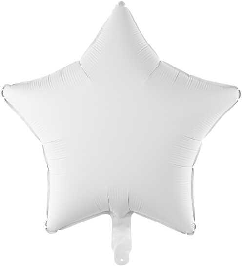 PartyDeco Folinis balionas Žvaigždė, balta 48 cm