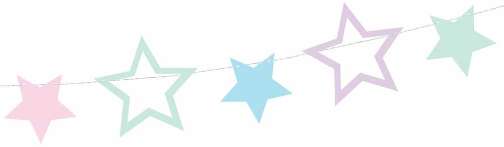 PartyDeco Girlianda Margos žvaigždės 1,4m
