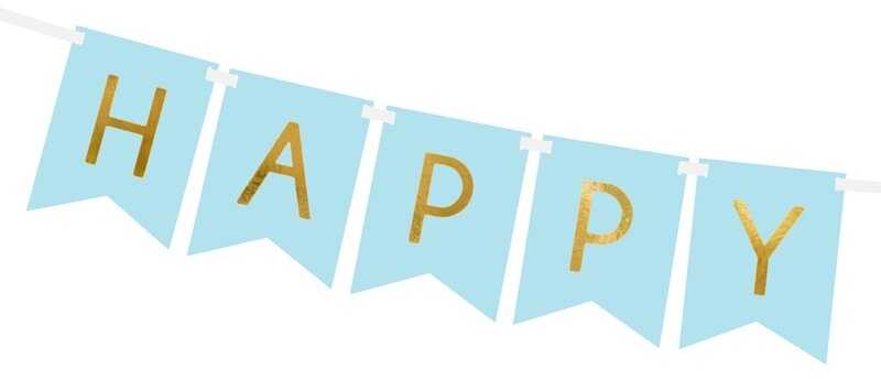 PartyDeco Girlianda melsva Happy Birthday, 15x175