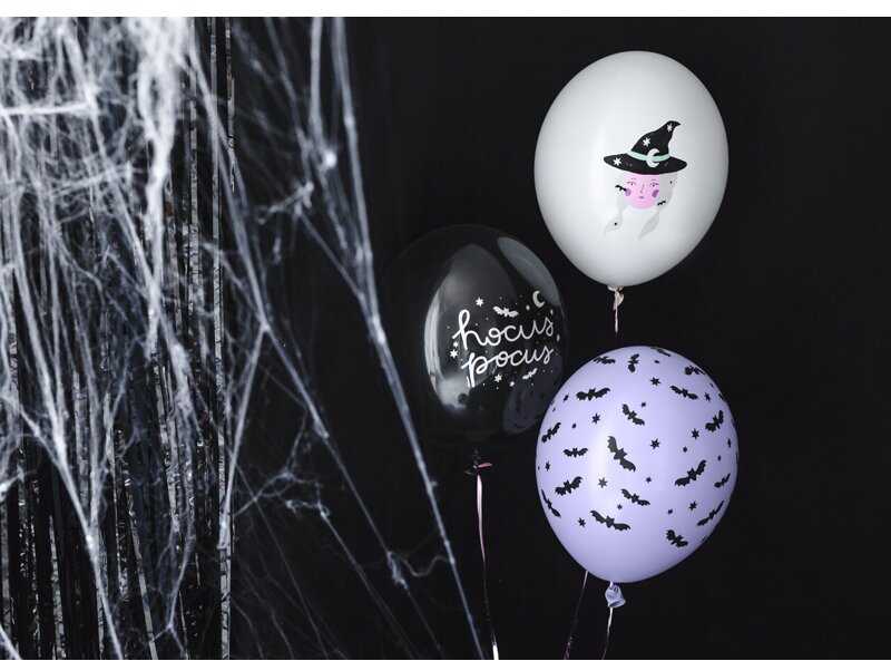 Party Deco PartyDeco Juodi balionai su piešiniais Raganėlė, 6 vnt