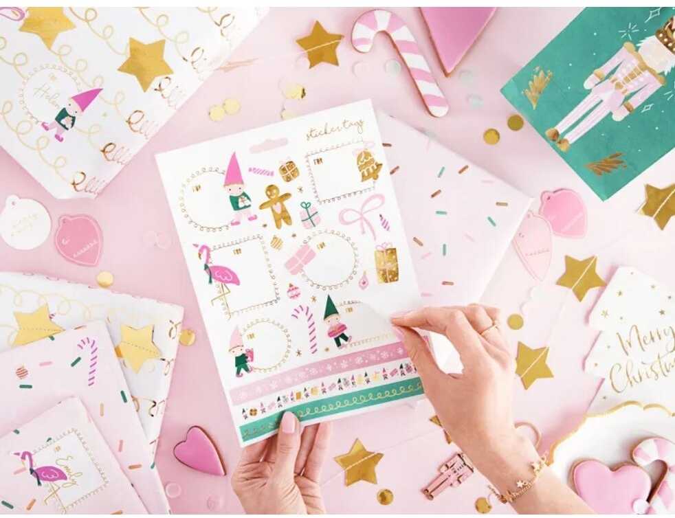 PartyDeco Kalėdiniai lipdukai Nykštukai