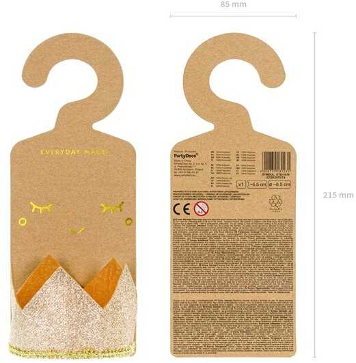 PartyDeco Karūnėlė auksinė 8,5cm