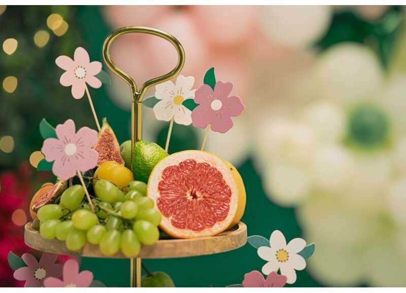 PartyDeco Keksiukų papuošimai Gėlės, 13-14,5cm