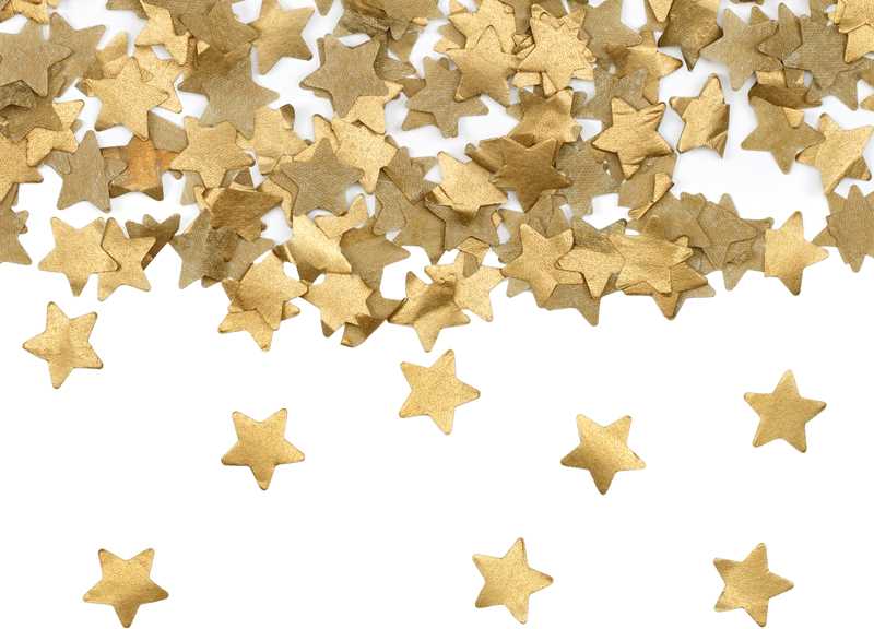 PartyDeco Konfeti patranka Auksinės žvaigždės 20cm