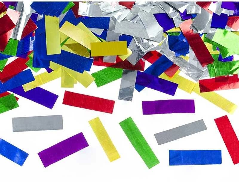 Party Deco PartyDeco Konfeti patranka „Spalvotos juostelės“ 40cm metalik