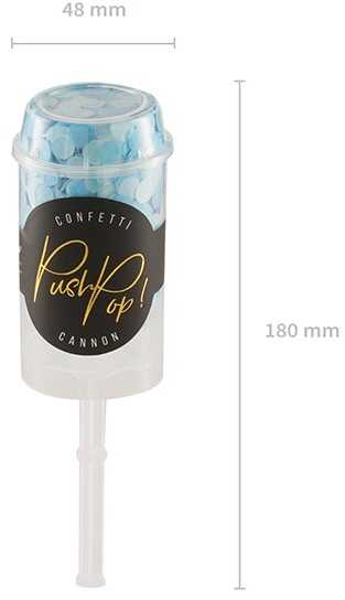 PartyDeco Konfeti "Push Pop" melsvas