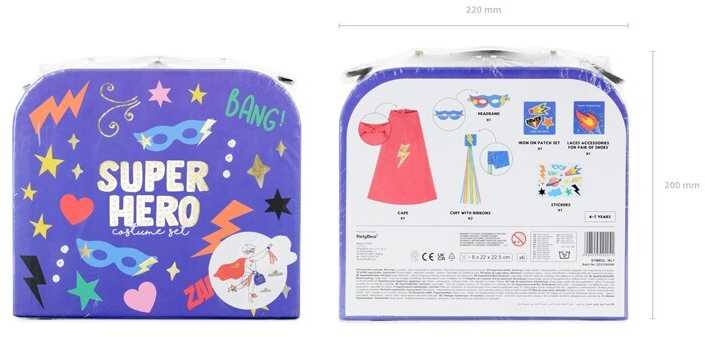 PartyDeco Kostiumas lagaminėlyje Superherojus