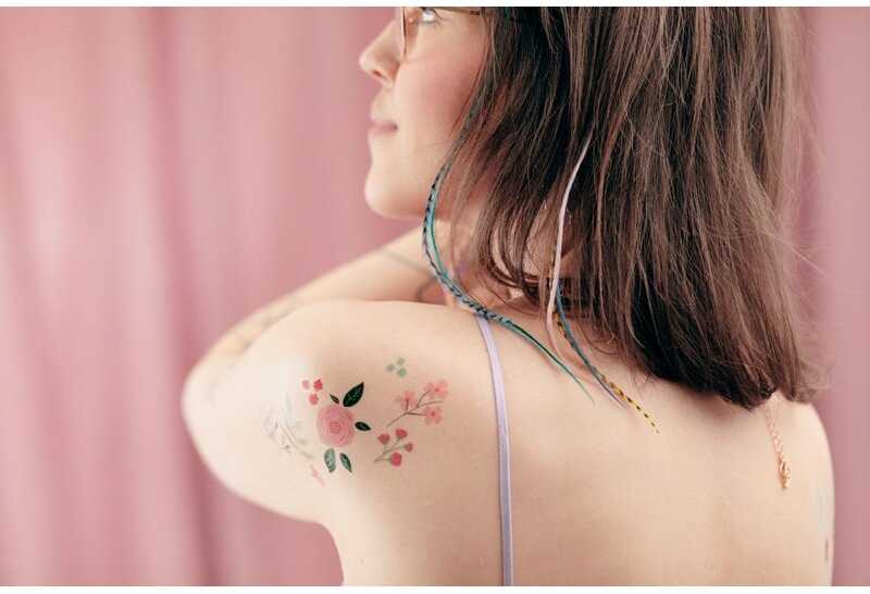 PartyDeco Laikinosios tatuiruotės Gėlės