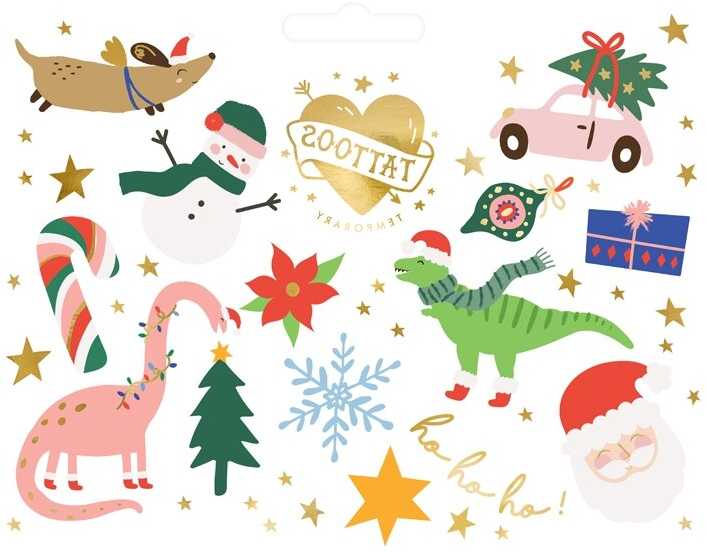 PartyDeco Laikinosios tatuiruotės Ho ho ho!