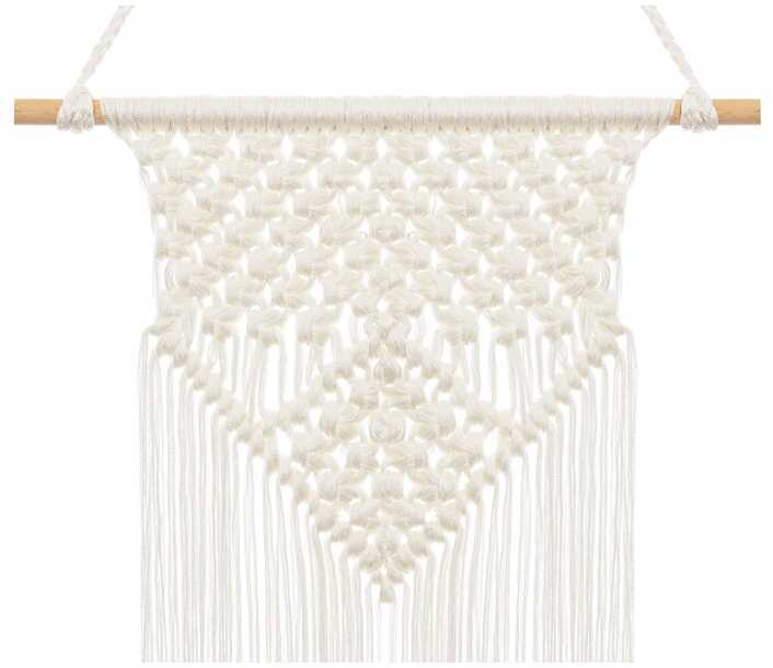 PartyDeco Macrame dekoracija, balta 30x49cm
