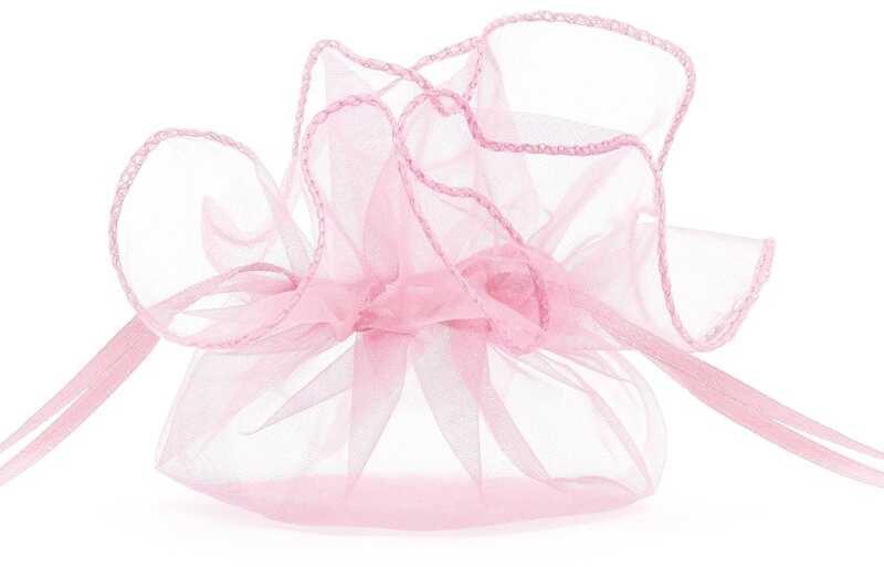 PartyDeco Organzos maišelis, 25cm 10 vnt, Spalva: Rožinis