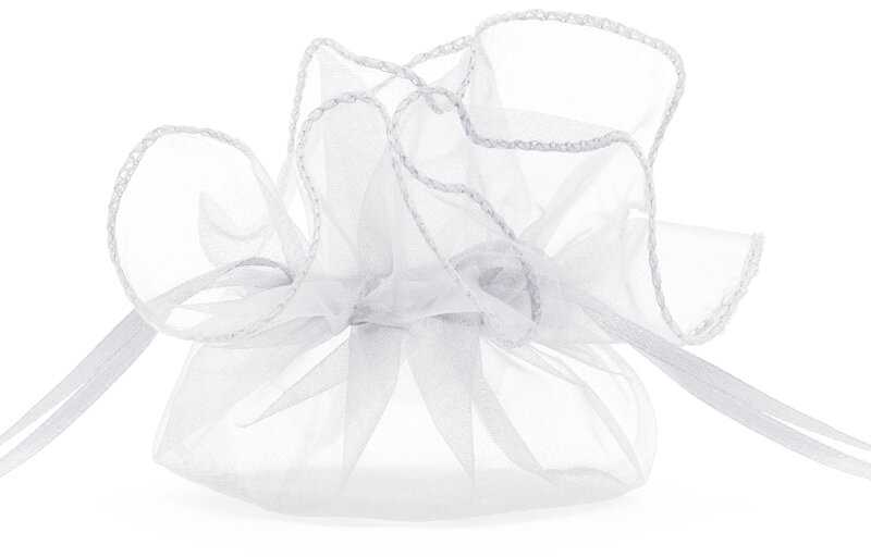 PartyDeco Organzos maišelis, 25cm 10 vnt, Spalva: Kreminė