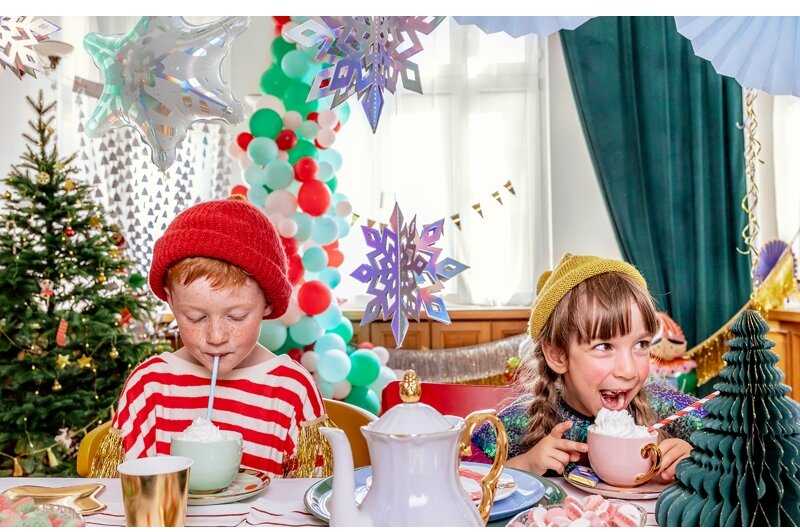 PartyDeco Pakabinamos dekoracijos Mirguliuojančios snaigės, 6vnt