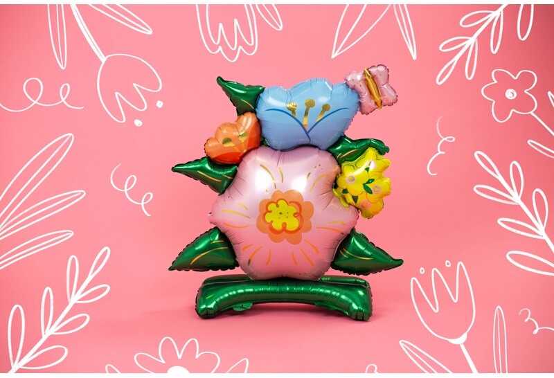 PartyDeco Pastatomas folinis balionas Gėlės, 86 x 80,5 cm