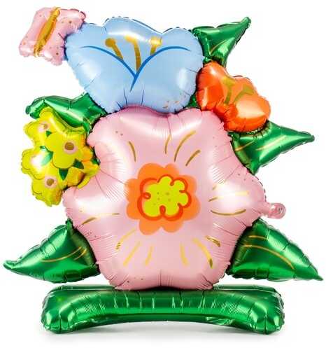 PartyDeco Pastatomas folinis balionas Gėlės, 86 x 80,5 cm