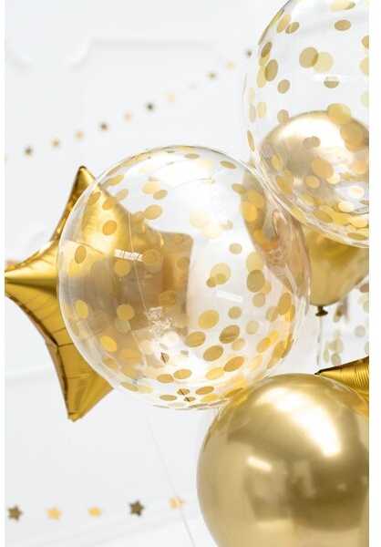 PartyDeco Permatomas balionas su auksiniais taškeliais 40cm