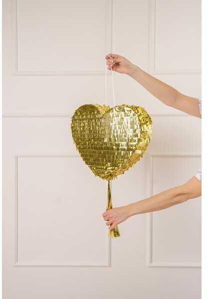 PartyDeco Pinjata auksinė Širdelė