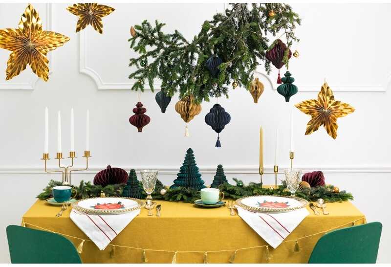 PartyDeco Popierinė dekoracija mėlynas Žibintas