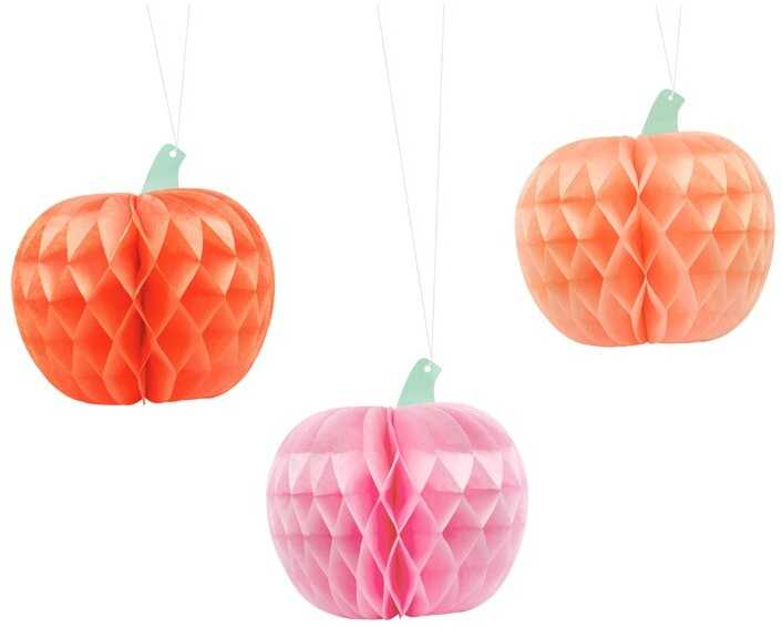 PartyDeco Popierinė dekoracija Moliūgai, 3vnt