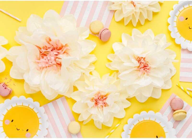 PartyDeco Popierinės dekoratyvinės gėlės, 5vnt