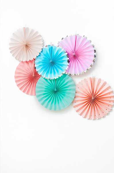 PartyDeco Popierinės dekoracijos-vėduoklės Vienaragis, 1 pak/3 vnt